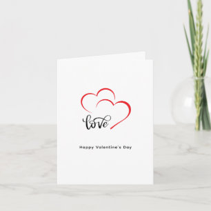 Cartes Pour Fêtes Annuelles Saint-Valentin minimaliste rouge noir sur mesure