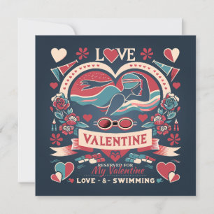 Cartes Pour Fêtes Annuelles Saint Valentin nager Amour Cadeau