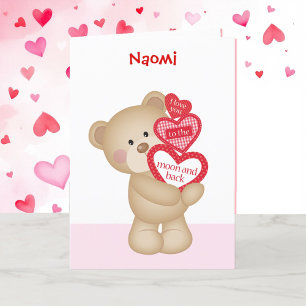 Cartes Pour Fêtes Annuelles Saint-Valentin Ours en peluche Mine d'abeilles Nom