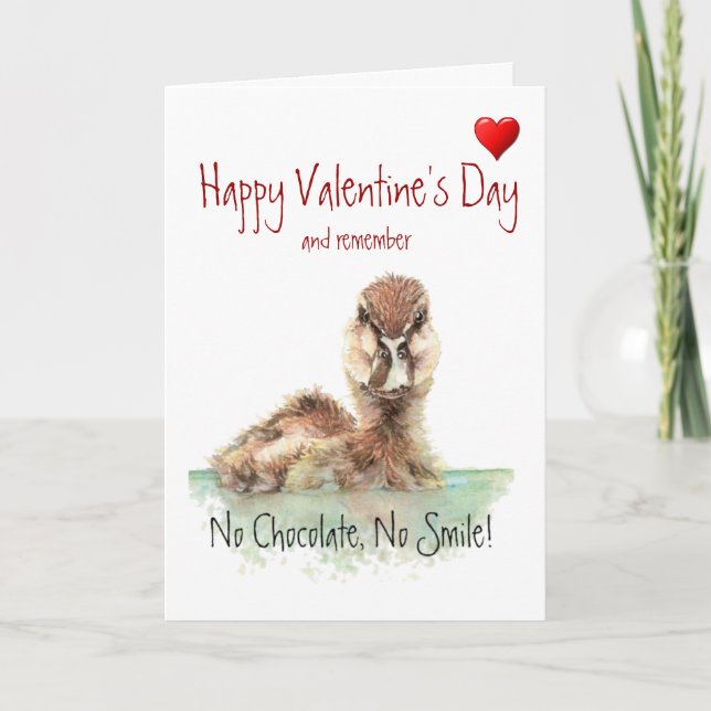 Cartes Pour Fêtes Annuelles Saint Valentin Pas de chocolat, Pas de sourire, Ca (Devant)