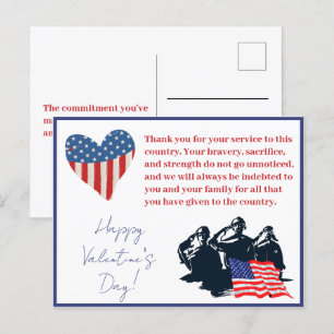 Cartes Pour Fêtes Annuelles Saint-Valentin patriotique Militaire Soldat Armée