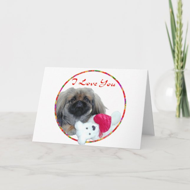 Cartes Pour Fêtes Annuelles Saint-Valentin Pékinois (Devant)