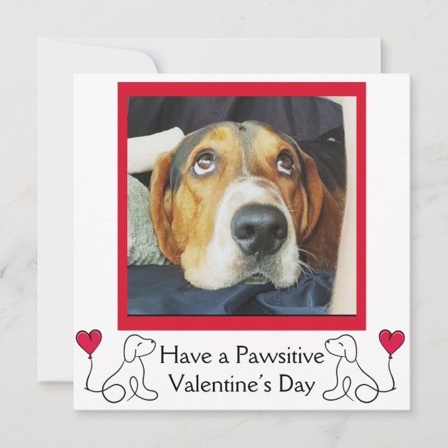 Cartes Pour Fêtes Annuelles Saint-Valentin personnalisable pour chien avec pho (Devant)