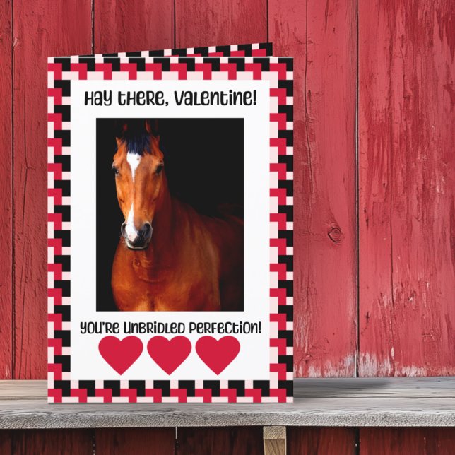 Cartes Pour Fêtes Annuelles Saint-Valentin personnalisé avec photo du cheval (Créateur téléchargé)