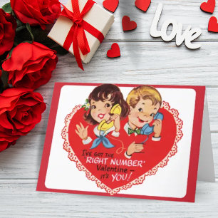 Cartes Pour Fêtes Annuelles Saint-Valentin personnalisé de garçon fille mignon