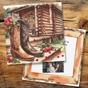 Cartes Pour Fêtes Annuelles Saint-Valentin Personnalisé Photo Rustique