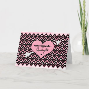 Cartes Pour Fêtes Annuelles Saint-Valentin - Petite-fille - Chevron Design