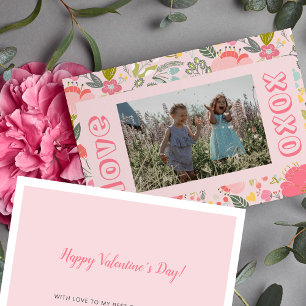 Cartes Pour Fêtes Annuelles Saint Valentin photo enfants meilleurs amis rose m