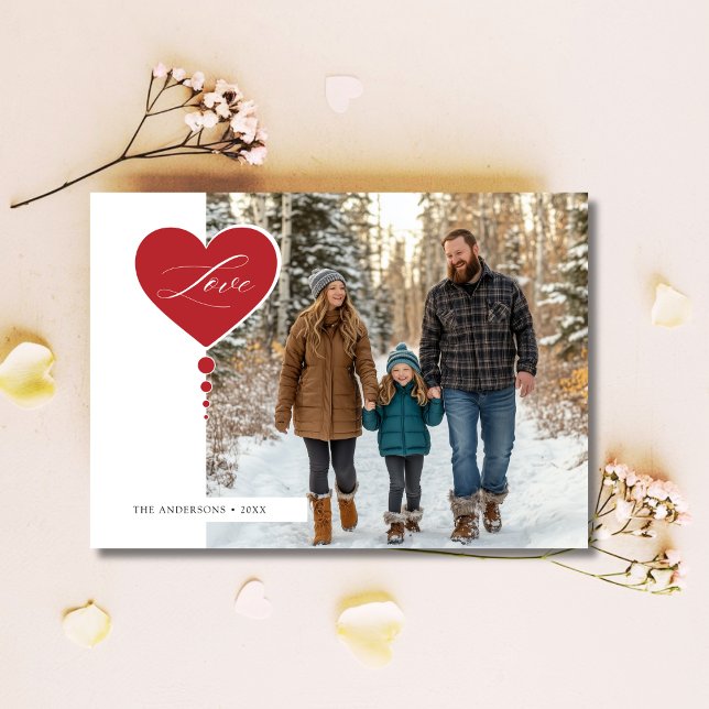 Cartes Pour Fêtes Annuelles Saint-Valentin Photo Famille Amour Calligraphie Ro (Créateur téléchargé)