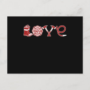 Cartes Pour Fêtes Annuelles Saint-Valentin Pompiers   Femme de pompier