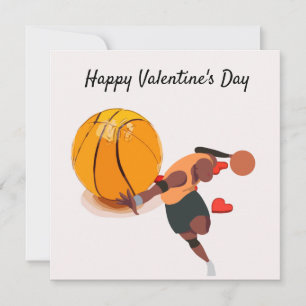 Cartes Pour Fêtes Annuelles Saint Valentin pour le joueur de basket-ball avec