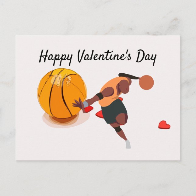 Cartes Pour Fêtes Annuelles Saint Valentin pour le joueur de basket-ball avec  (Devant)