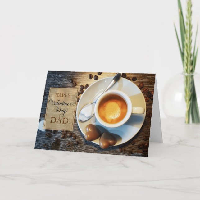 Cartes Pour Fêtes Annuelles Saint Valentin pour papa Masculine Thème Café (Devant)