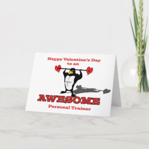 Cartes Pour Fêtes Annuelles Saint-Valentin pour un formateur personnel, Pengui