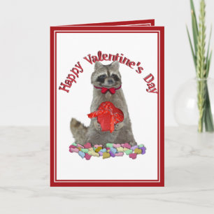 Cartes Pour Fêtes Annuelles Saint Valentin Raccoon Bandit