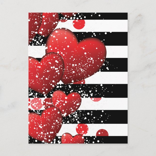 Cartes Pour Fêtes Annuelles Saint-Valentin rayé luxe (Devant)