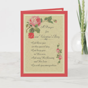 Cartes Pour Fêtes Annuelles Saint Valentin religieux Roses de prière