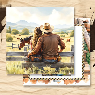 Cartes Pour Fêtes Annuelles Saint-Valentin romantique de campagne et western