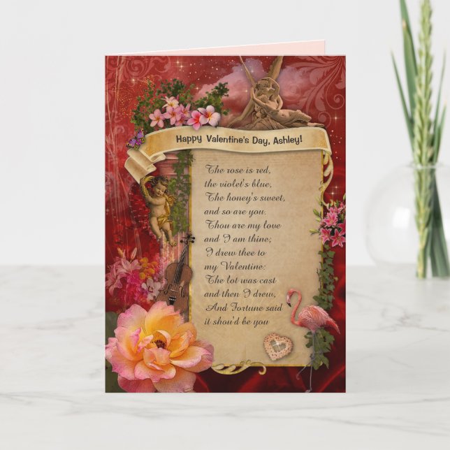 Cartes Pour Fêtes Annuelles Saint-Valentin romantique (personnalisable) (Devant)