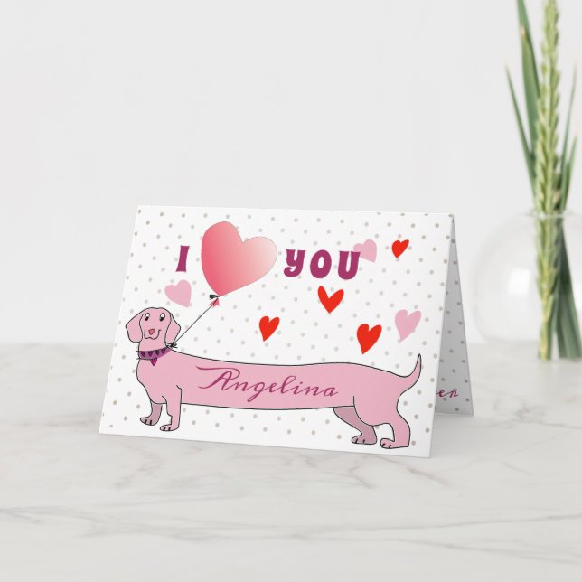 Cartes Pour Fêtes Annuelles Saint Valentin rose mignon (Devant)