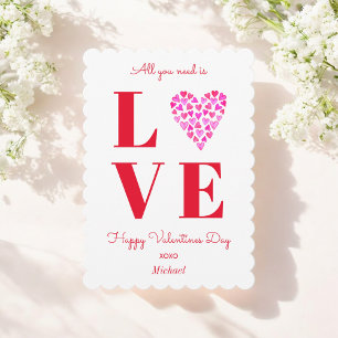 Cartes Pour Fêtes Annuelles Saint-Valentin Rouge Cœur Amour Gras