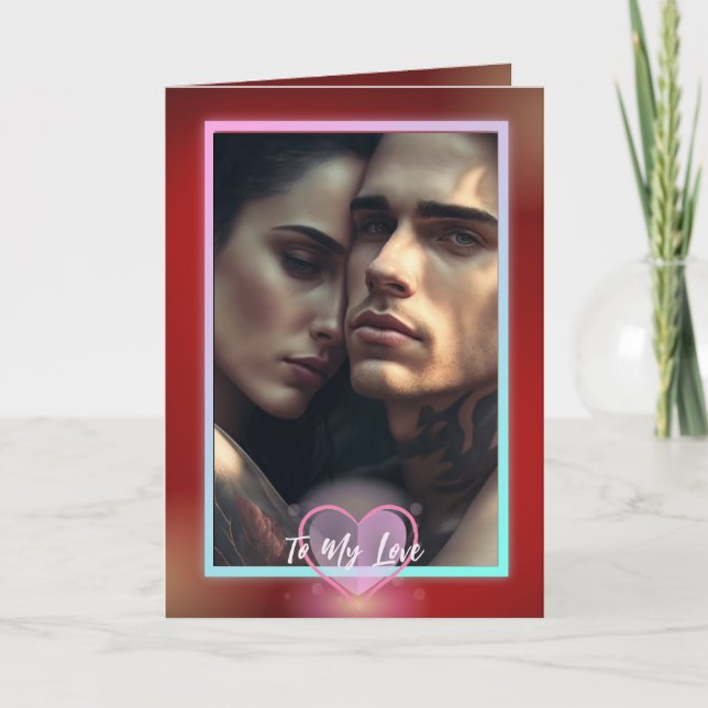 Cartes Pour Fêtes Annuelles Saint-Valentin Rouge Sang Rougeoyant (Devant)