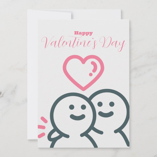 Cartes Pour Fêtes Annuelles Saint-Valentin Roundhead (Devant)