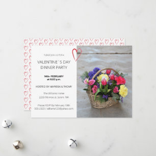 Cartes Pour Fêtes Annuelles Saint Valentin`s Dîner fêté moderne Script photo