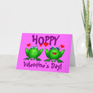 Cartes Pour Fêtes Annuelles Saint-Valentin sauteur Drôles de Grenouilles