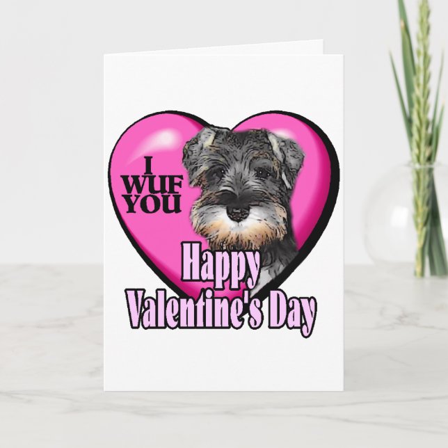 Cartes Pour Fêtes Annuelles Saint Valentin Schnauzer miniature (Devant)
