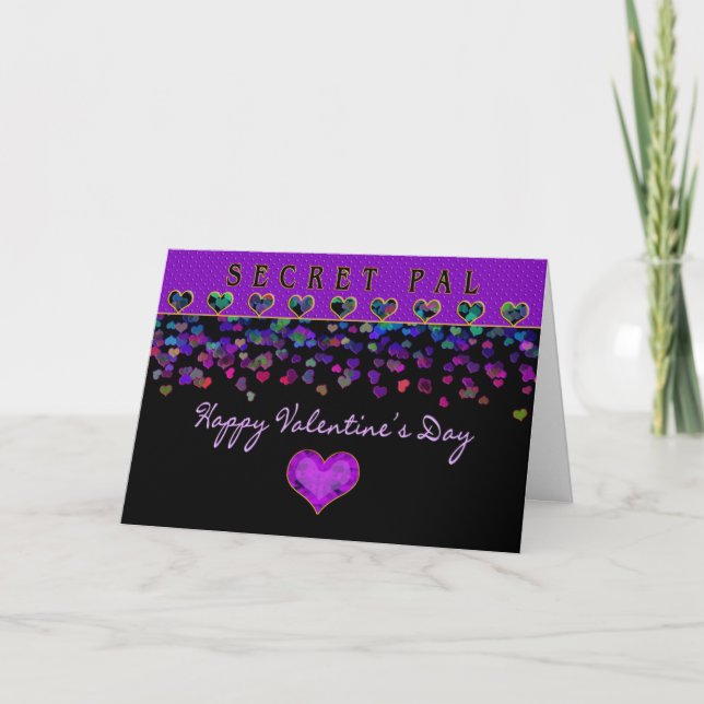 Cartes Pour Fêtes Annuelles Saint Valentin - Secret Pal - Coeurs (Devant)