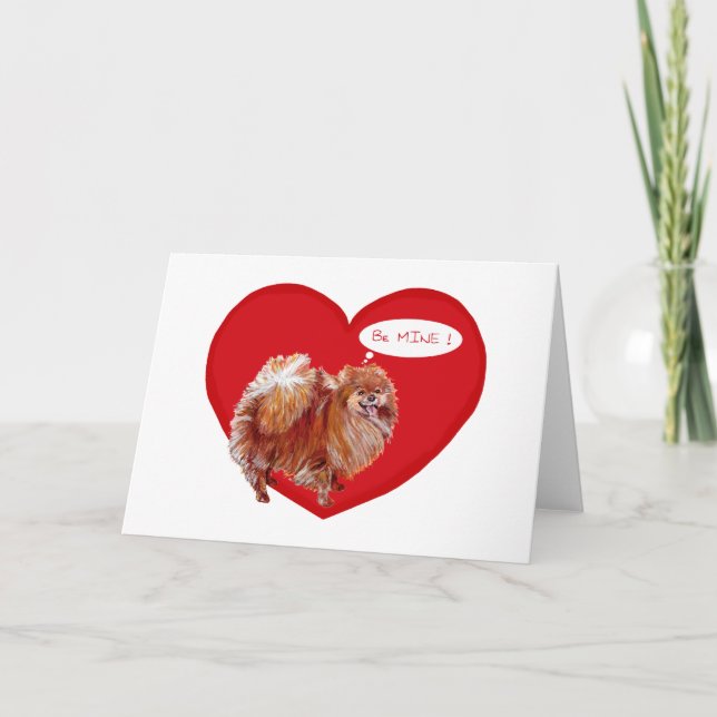 Cartes Pour Fêtes Annuelles Saint-Valentin spitz nain (Devant)