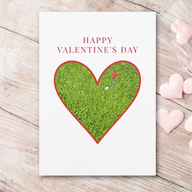 Cartes Pour Fêtes Annuelles Saint-Valentin sympa pour golfeur - Amour de cœur  (Créateur téléchargé)