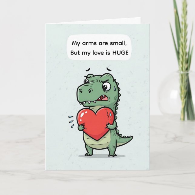 Cartes Pour Fêtes Annuelles Saint-Valentin T-Rex drôle – Je t'aime autant (Devant)