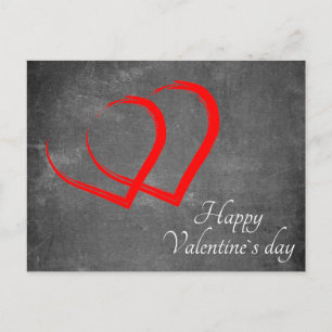 Cartes Pour Fêtes Annuelles Saint-Valentin Tableau Noir Cœurs Rouges Élégants