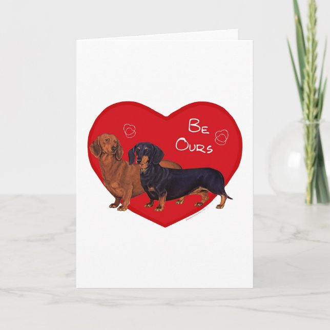 Cartes Pour Fêtes Annuelles Saint-Valentin teckel (Devant)