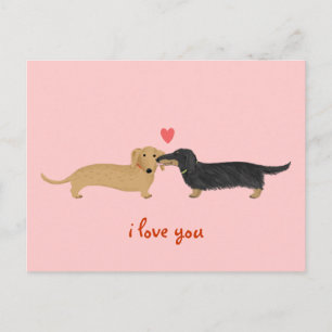 Cartes Pour Fêtes Annuelles Saint-Valentin teckel Bisous Chiens mignons d'amou