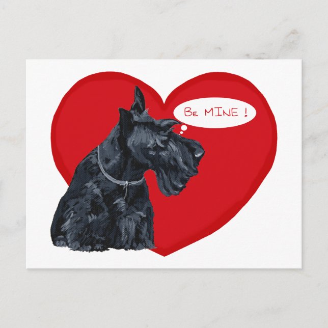 Cartes Pour Fêtes Annuelles Saint-Valentin Terrier Écossais (Devant)