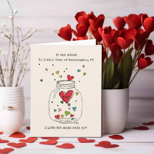 Cartes Pour Fêtes Annuelles Saint-Valentin Tout a Commencé Cœur Dans Pot Monog