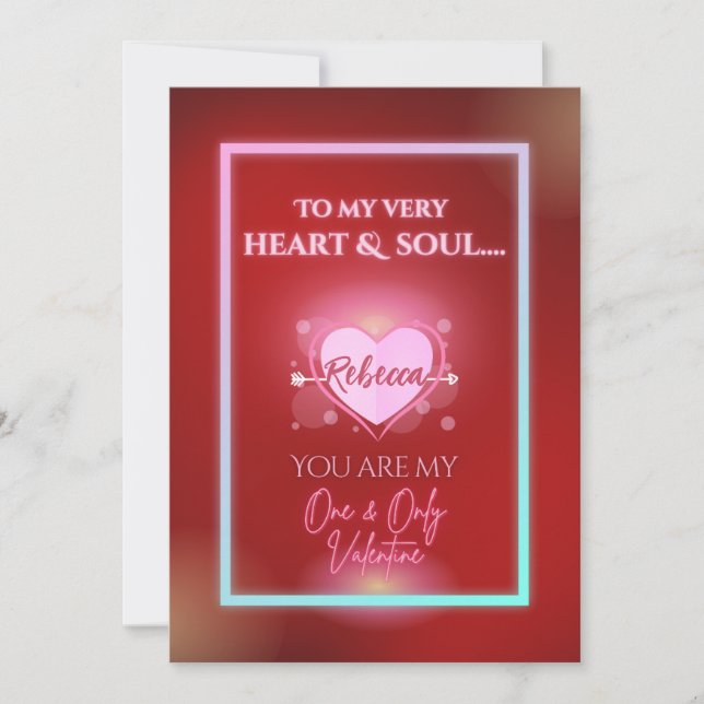 Cartes Pour Fêtes Annuelles Saint-Valentin typographique rouge sang rougissant (Devant)