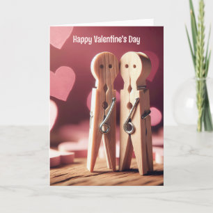 Cartes Pour Fêtes Annuelles Saint Valentin Vêtements en couple avec les coeurs
