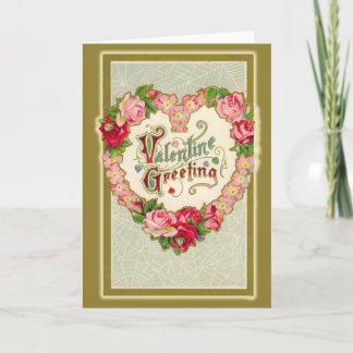 Cartes Pour Fêtes Annuelles Saint-Valentin victorien avec couronne en forme de