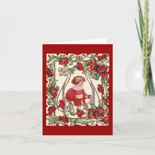 Cartes Pour Fêtes Annuelles Saint-Valentin victorien vintage enfant avec des r