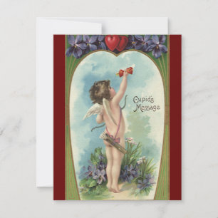 Cartes Pour Fêtes Annuelles Saint-Valentin victorien vintage, Message de Cupid