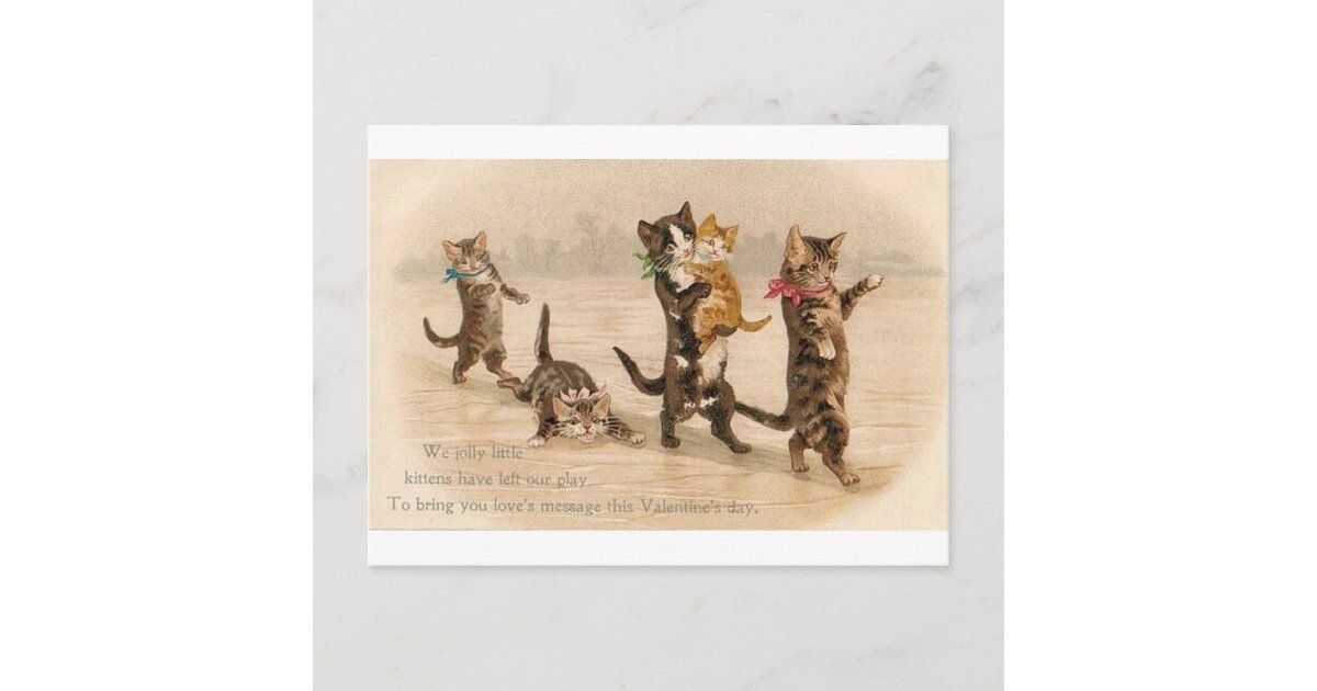 Cartes Pour Fetes Annuelles Saint Valentin Victorienne Vintage De Chatons De Zazzle Fr