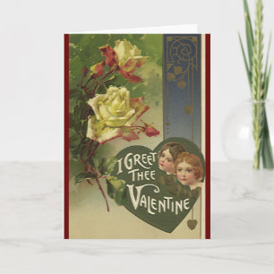 Cartes Pour Fêtes Annuelles Saint-Valentin victorienne vintage, filles et