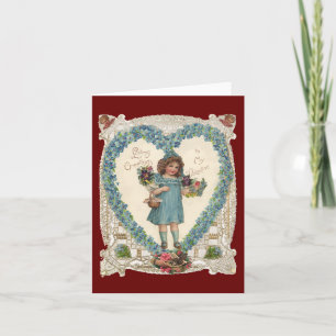 Cartes Pour Fêtes Annuelles Saint-Valentin victorienne vintage, guirlande de