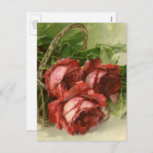 Cartes Pour Fêtes Annuelles Saint Valentin vintage, Crimson Red Roses