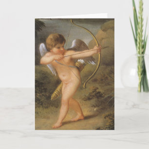 Cartes Pour Fêtes Annuelles Saint-Valentin vintage, Cupidon avec arc et flèche