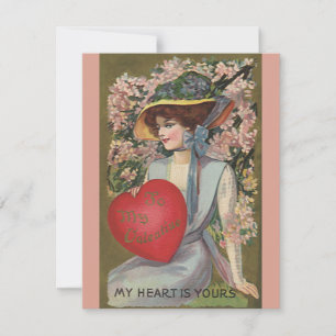 Cartes Pour Fêtes Annuelles Saint-Valentin vintage, Élégante avec cœur